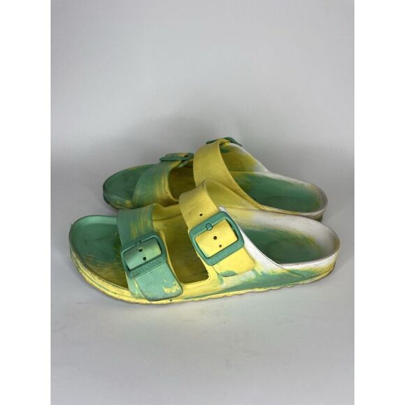 Birkenstock Sandals Slides Double Strap Buckle Women Size 38 US 7 Green - Picture 4 of 14